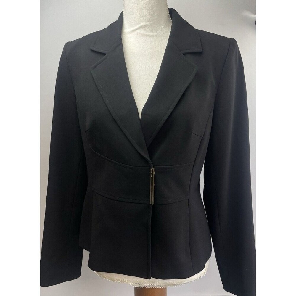 Calvin Klein Womens Snap Button Fitted Blazer Size 12P